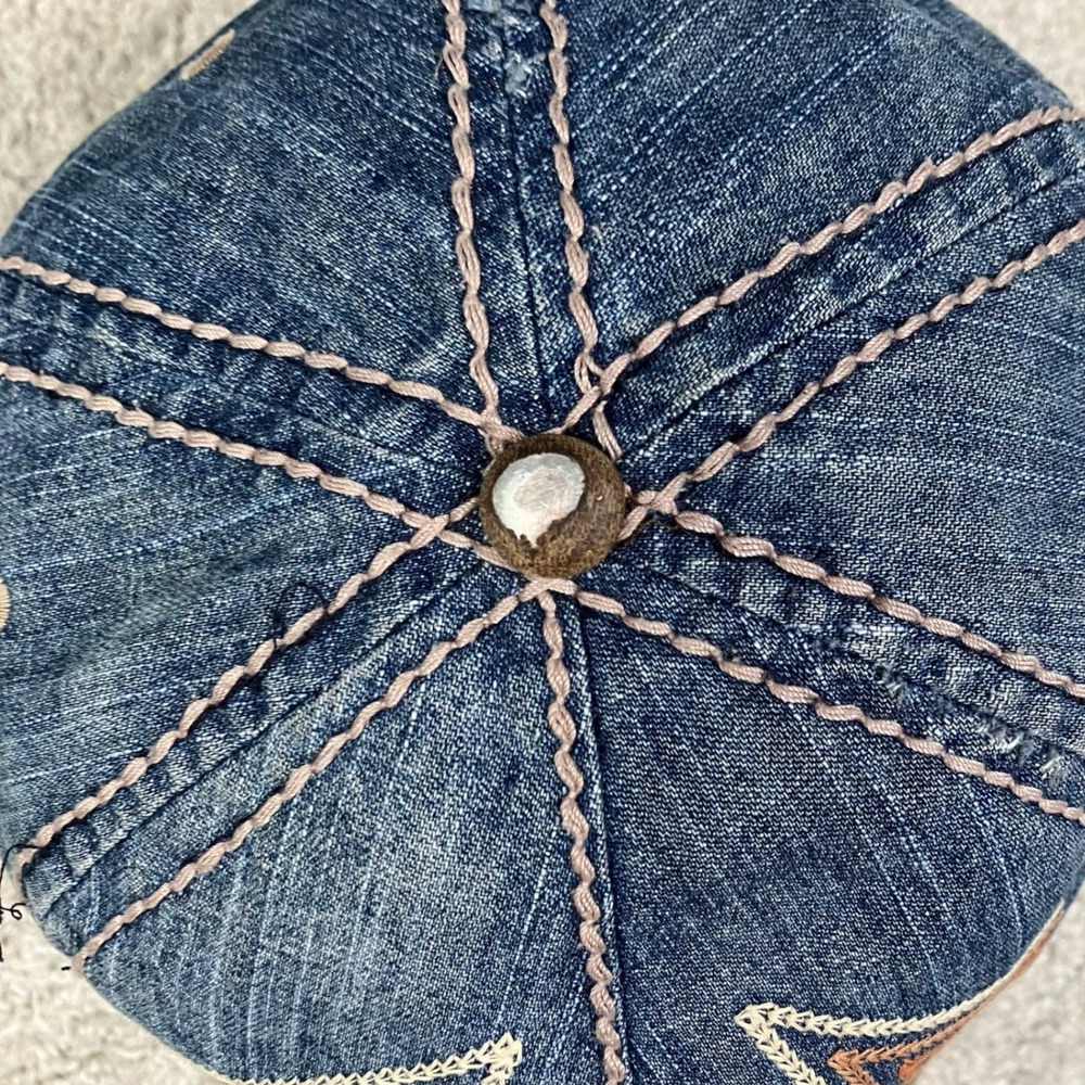 Vintage True Religion Horseshoe Denim Baseball Cap Blue Distressed Hat - Picture 9 of 14